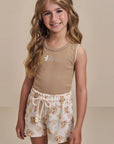 Conjunto de Regata em Canelado Liz com Shorts em Moletom sem Pelúcia 99151 Infanti Infantil Menina