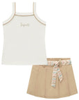 Conjunto de Regata em Canelado Liz e Short Saia em Sarja com Elastano 97047 Infanti Infantil Menina