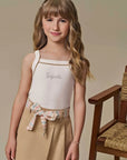 Conjunto de Regata em Canelado Liz e Short Saia em Sarja com Elastano 97047 Infanti Infantil Menina