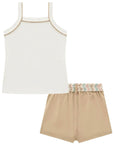 Conjunto de Regata em Canelado Liz e Short Saia em Sarja com Elastano 97047 Infanti Infantil Menina