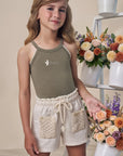 Conjunto de Regata em Cotton com Shorts em Moletom sem Pelúcia 99170 Infanti Infantil Menina