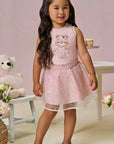 Conjunto de Regata em Malha Power e Saia em Tule Paetê (com Shorts Embutido) 96965 Infanti Infantil Menina