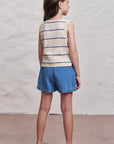 Conjunto de Regata em Meia Malha e Shorts em Jeans Wishita 98892 Infanti Infantil Menina