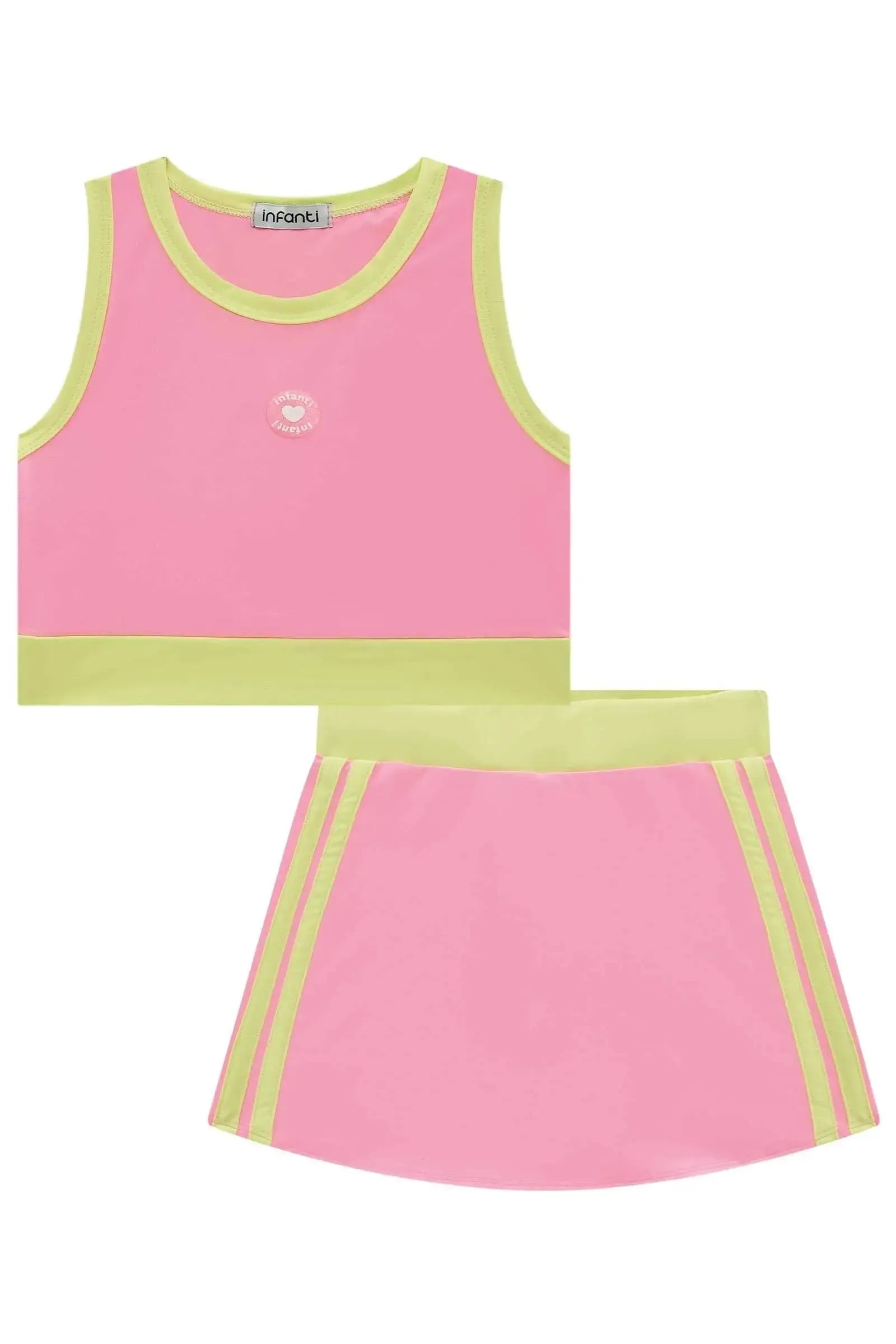 Conjunto de Top e Short Saia em Malha UV 50+ 96360 Infanti Infantil Menina