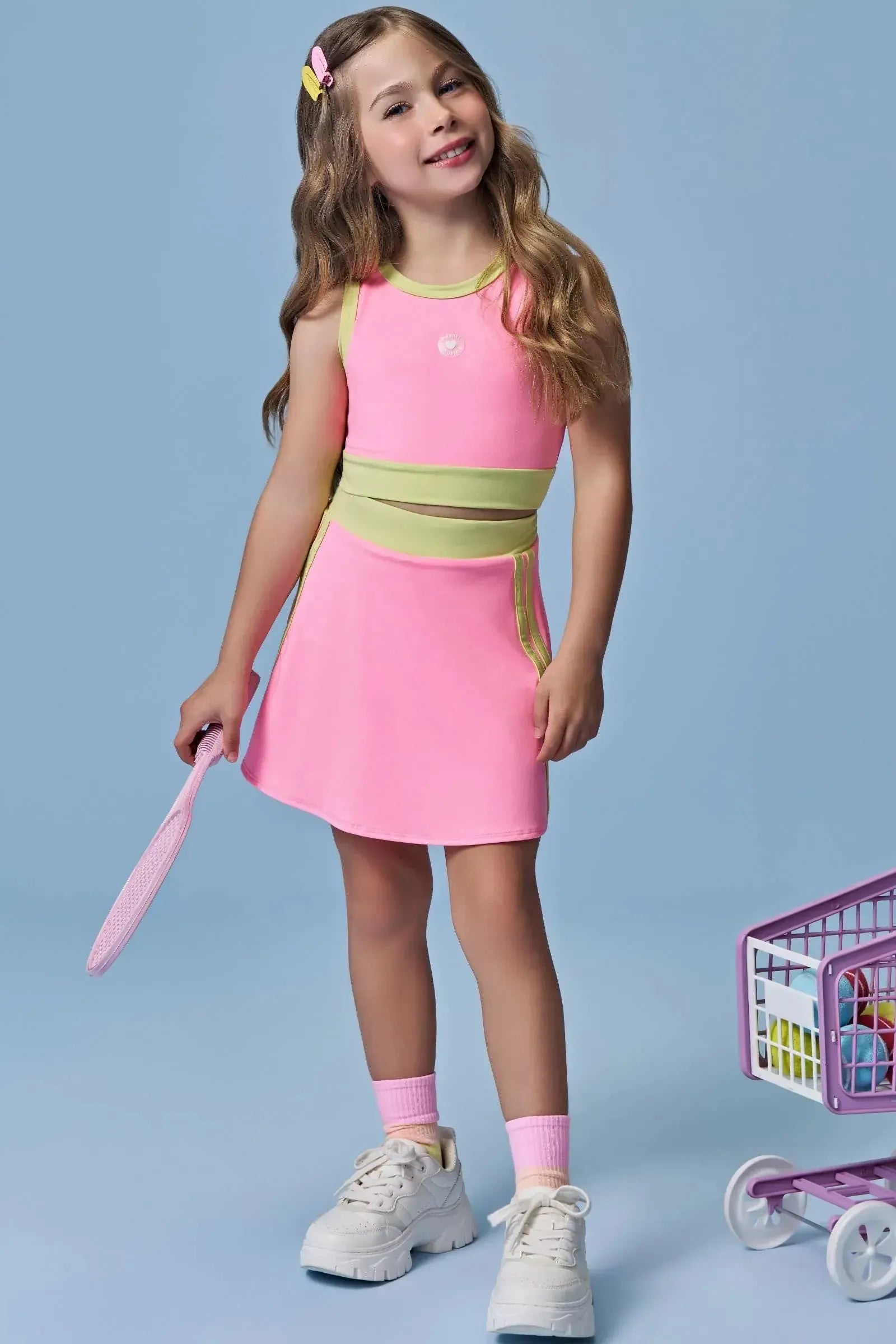 Conjunto de Top e Short Saia em Malha UV 50+ 96360 Infanti Infantil Menina