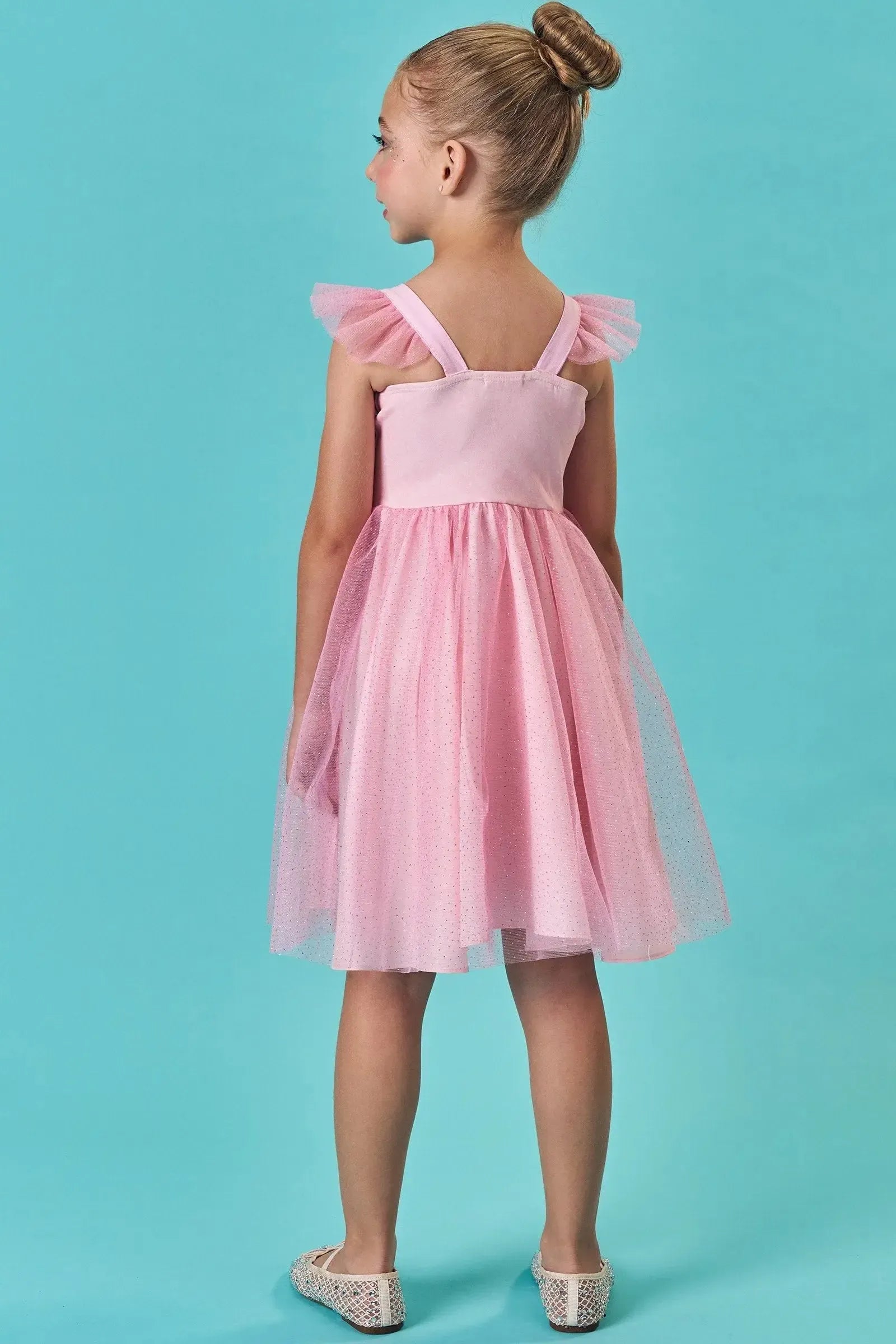 Fantasia de Bailarina em Fly Tech e Tule Glitter 85752 Infanti Infantil Menina