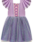 Fantasia de Princesa Da Torre em Malha UV Paetê e Tule. 97668 Infanti Infantil Menina