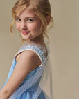 Fantasia de Princesa Do Gelo em Fly Tech e Organza Brilho. Acompanha Varinha 97390 Infanti Infantil Menina