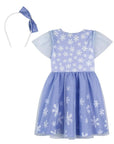 Fantasia de Princesa Do Gelo (Vestido em Malha UV e Tule Brilho - Acompanha Arco) 85886 Kukiê Infantil Menina