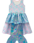 Fantasia de Sereia em Fly Tech e Nylon Holográfico 97401 Infanti Infantil Menina