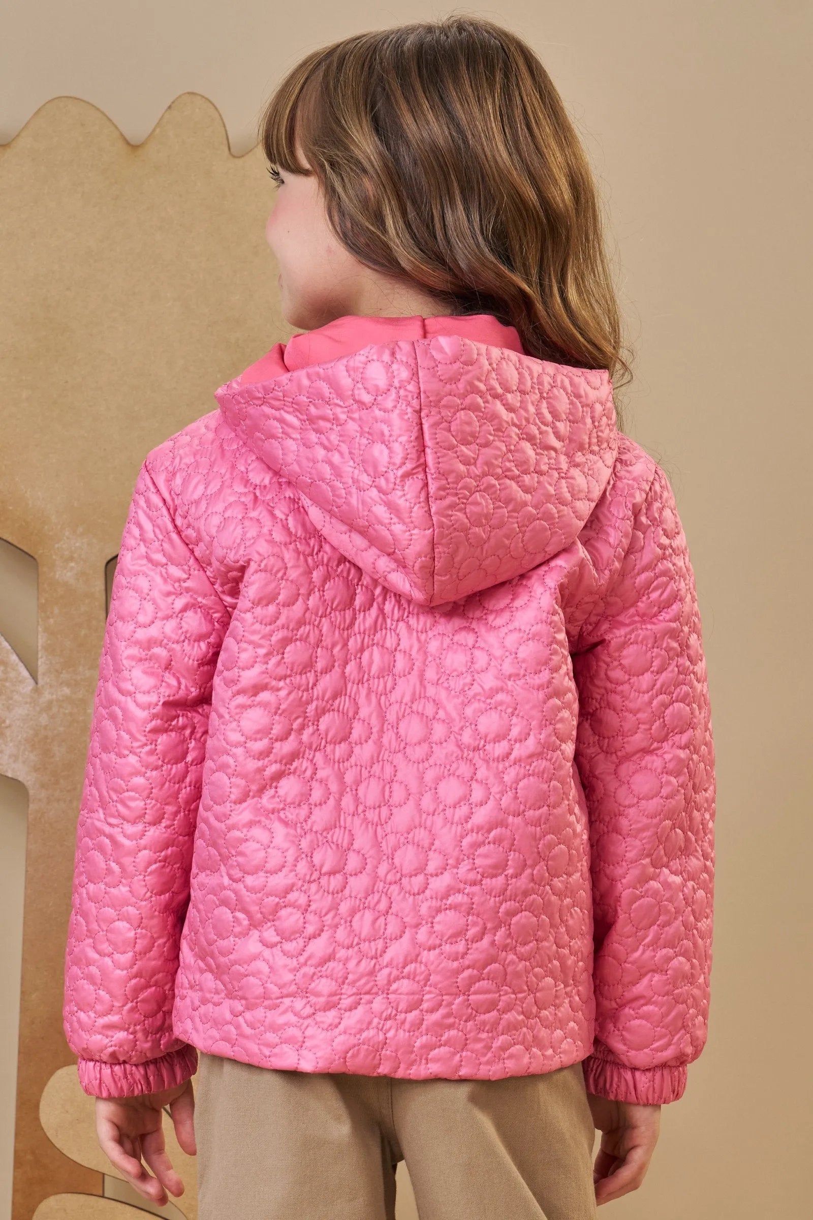 Jaqueta em Matelassê Flores 90927 Infanti Infantil Menina