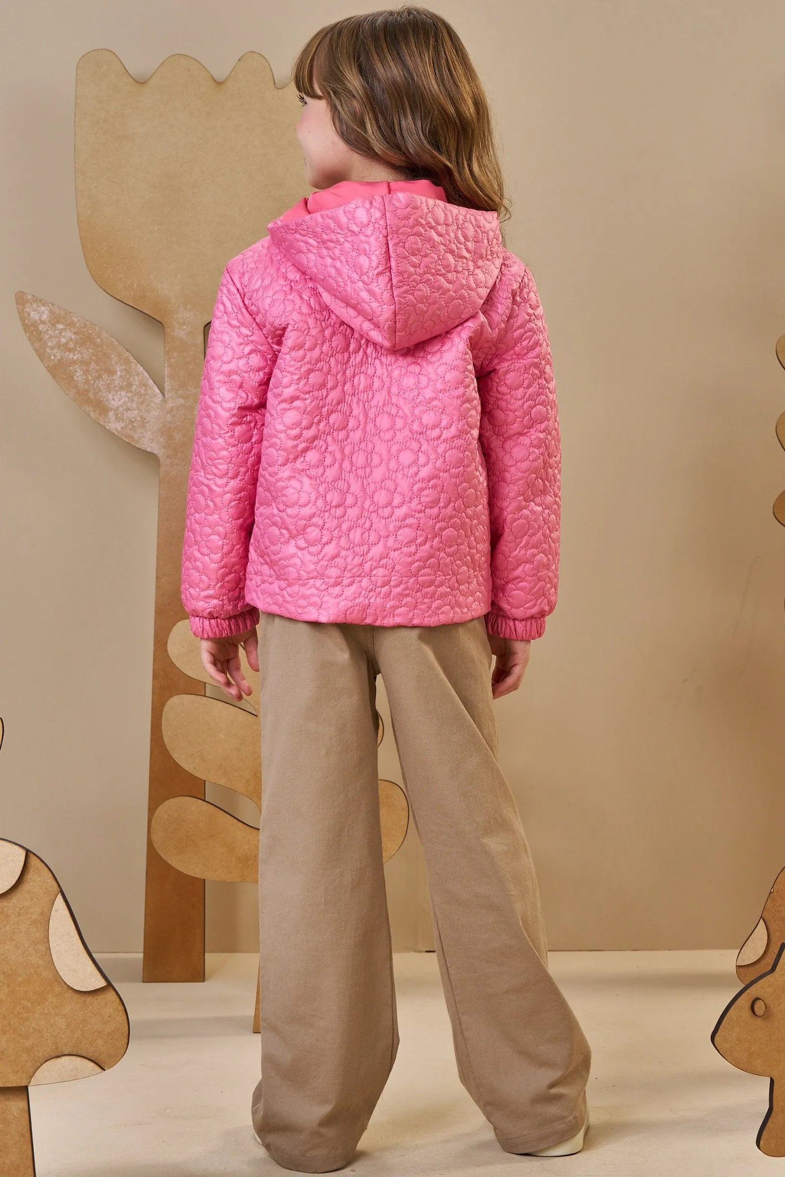 Jaqueta em Matelassê Flores 90927 Infanti Infantil Menina