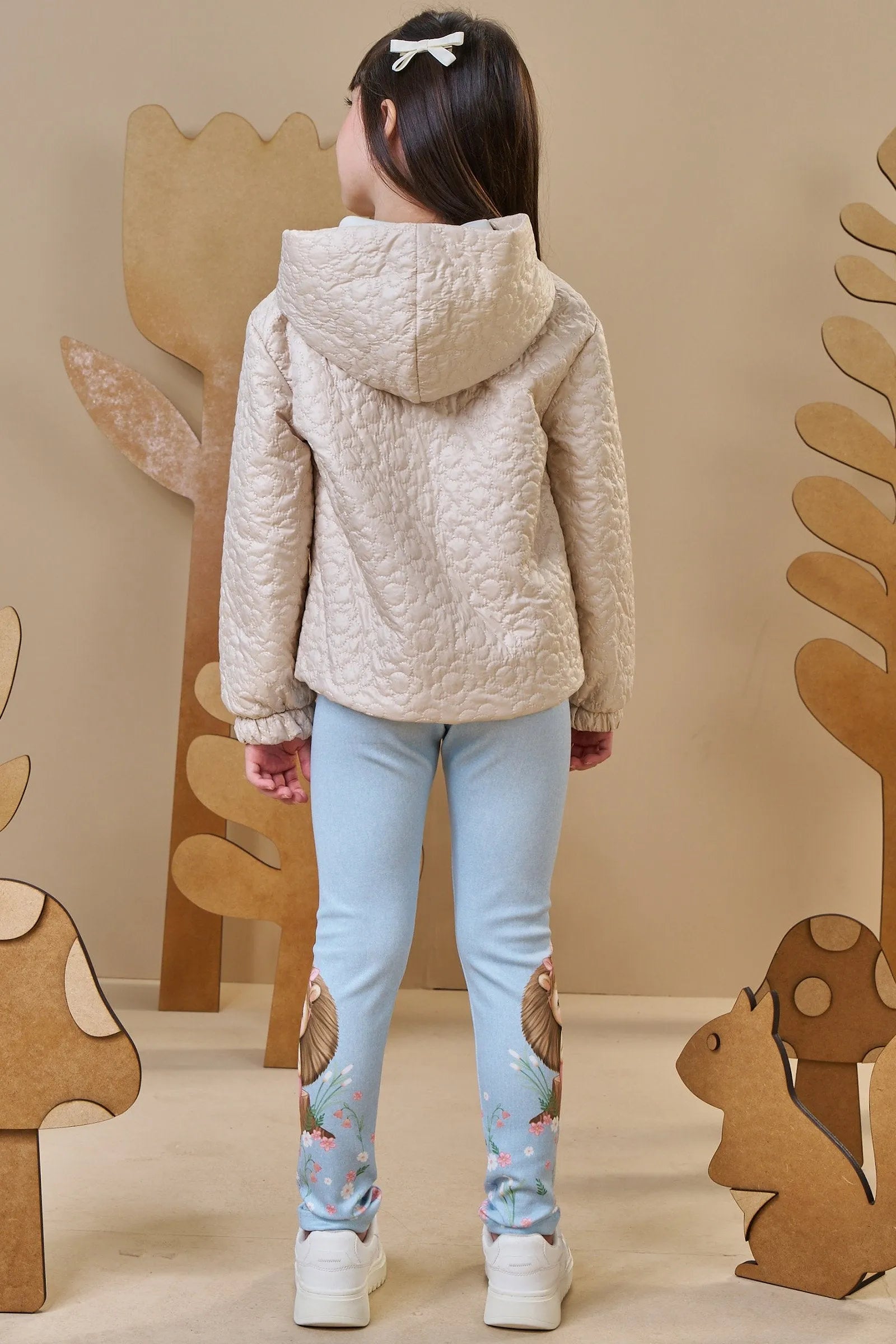 Jaqueta em Matelassê Flores 90931 Infanti Infantil Menina