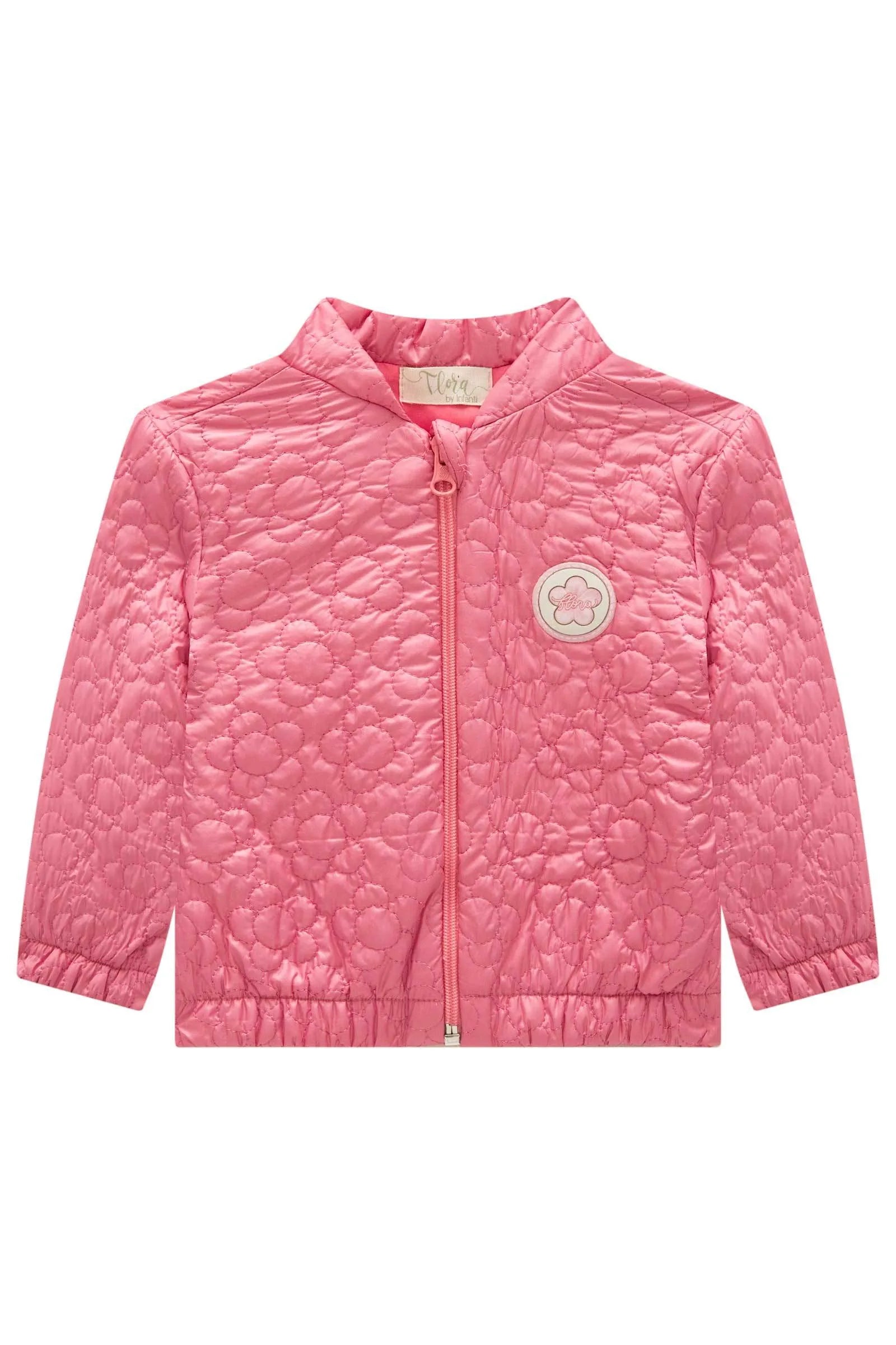 Jaqueta em Matelassê Flores 91099 Infanti Bebê Menina