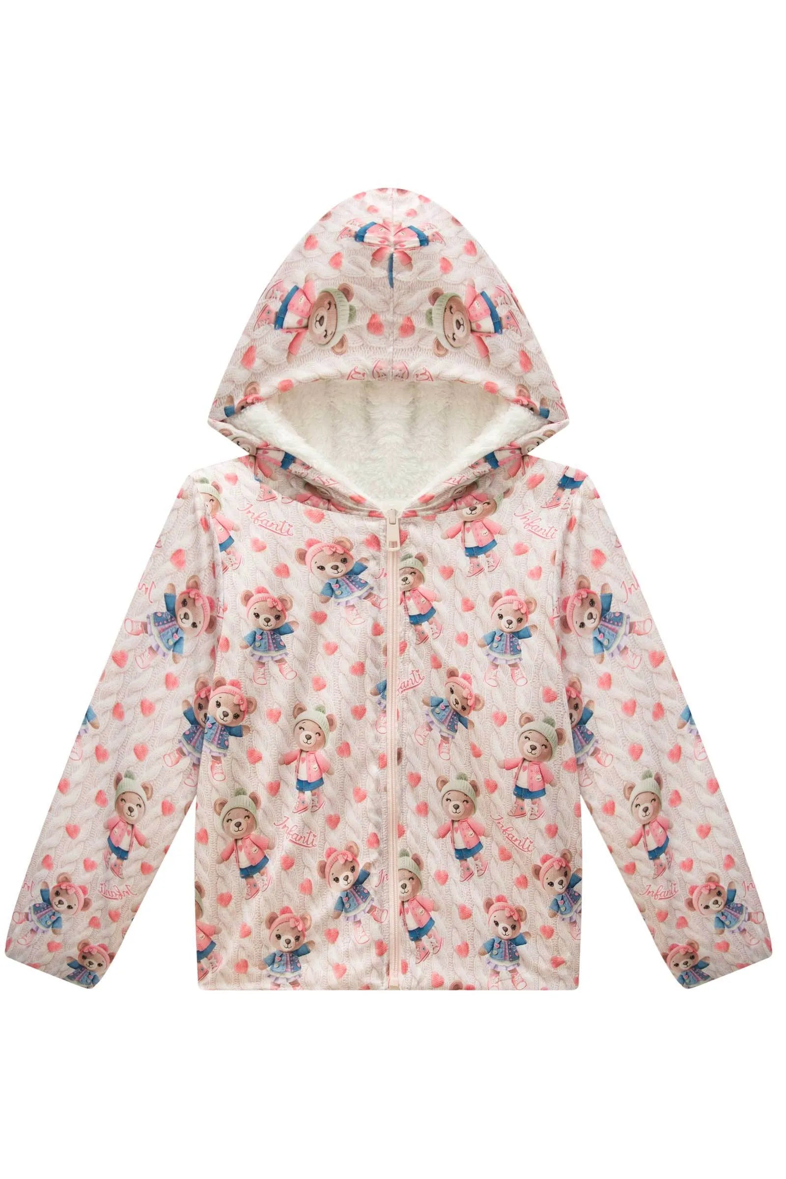 Jaqueta Reversível em Nylon e Pelo Carneirinho 89667 Infanti Infantil Menina