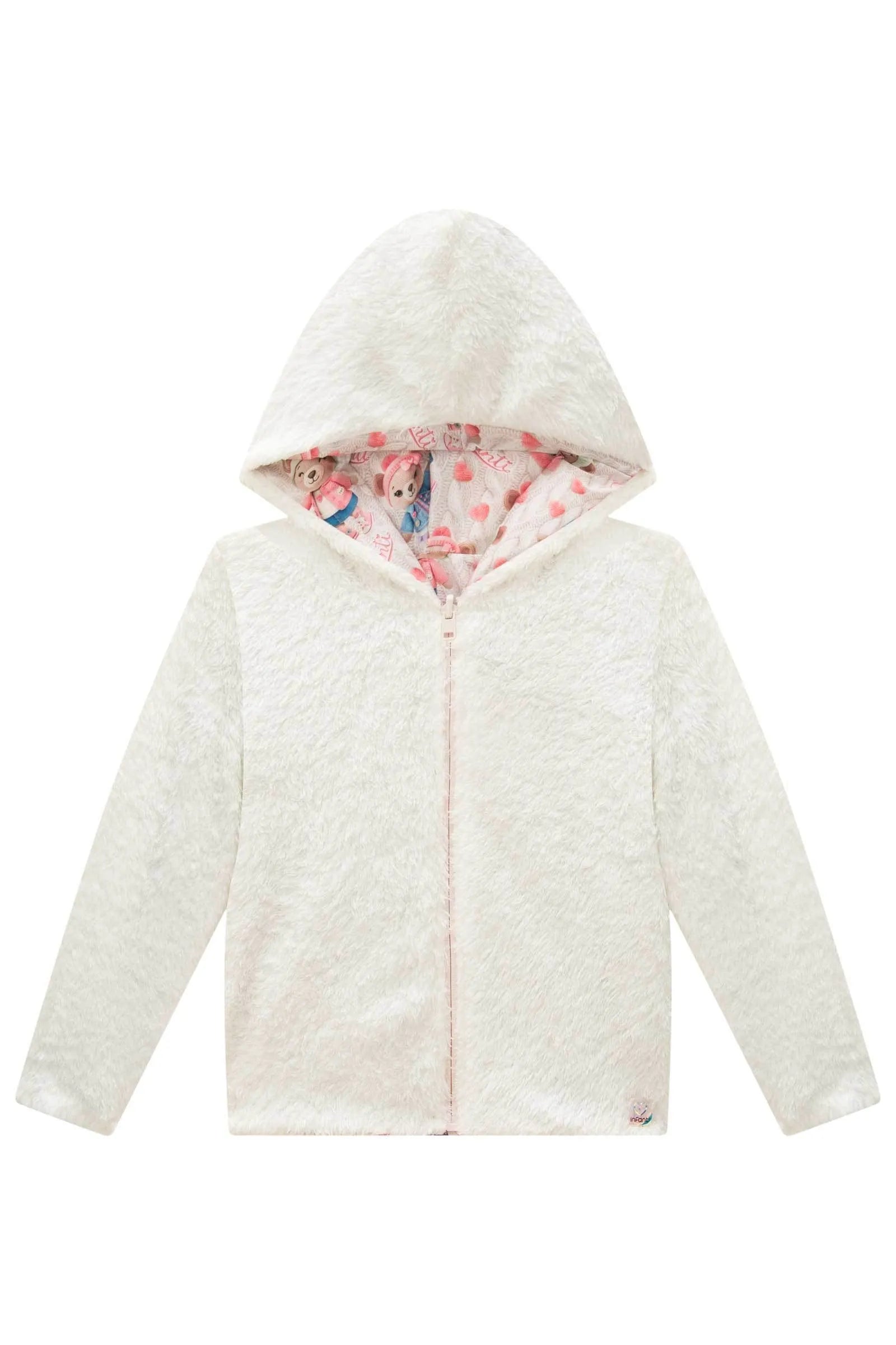 Jaqueta Reversível em Nylon e Pelo Carneirinho 89667 Infanti Infantil Menina