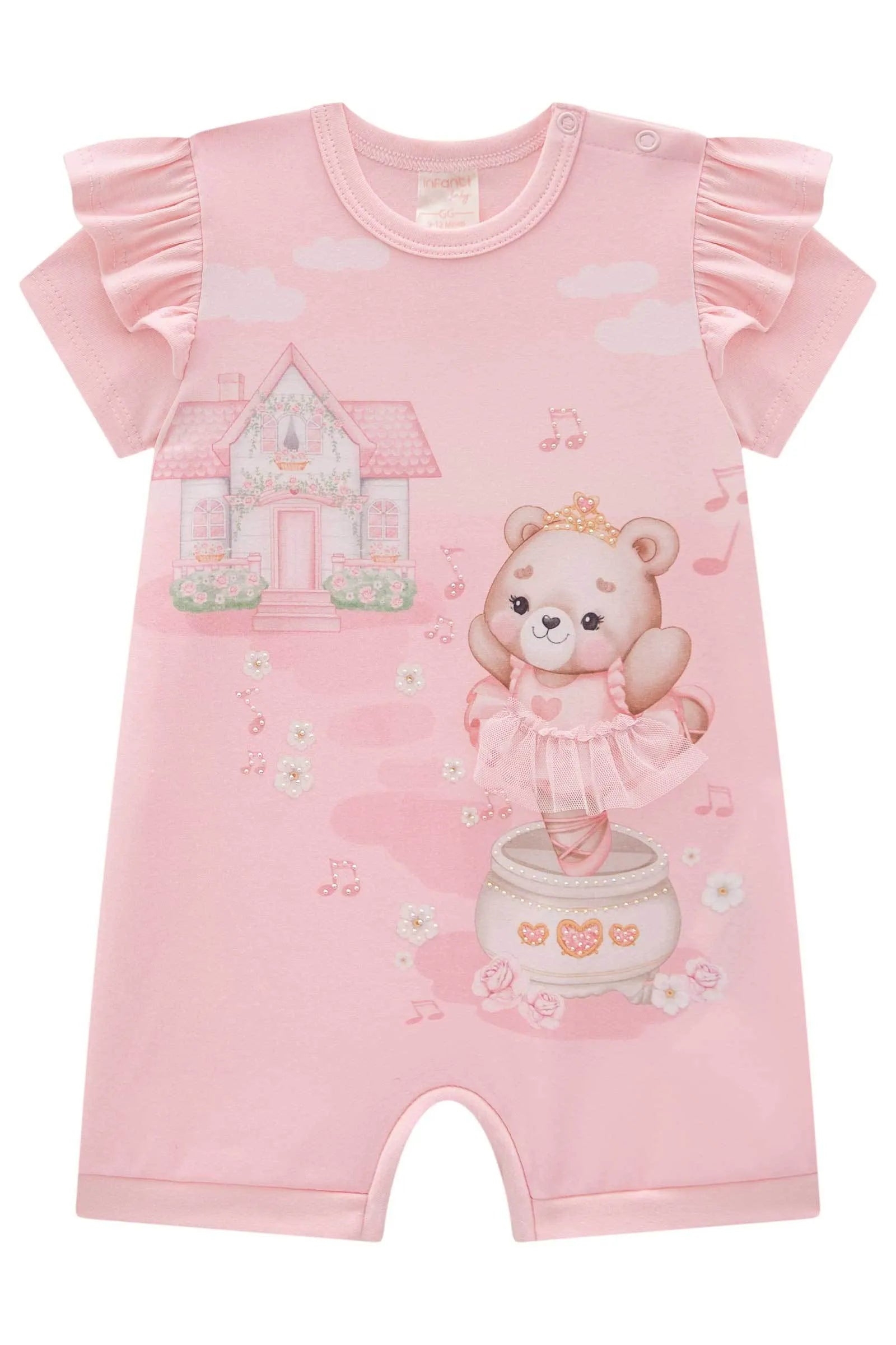 Macacão em Cotton 84149 Infanti Bebê Menina