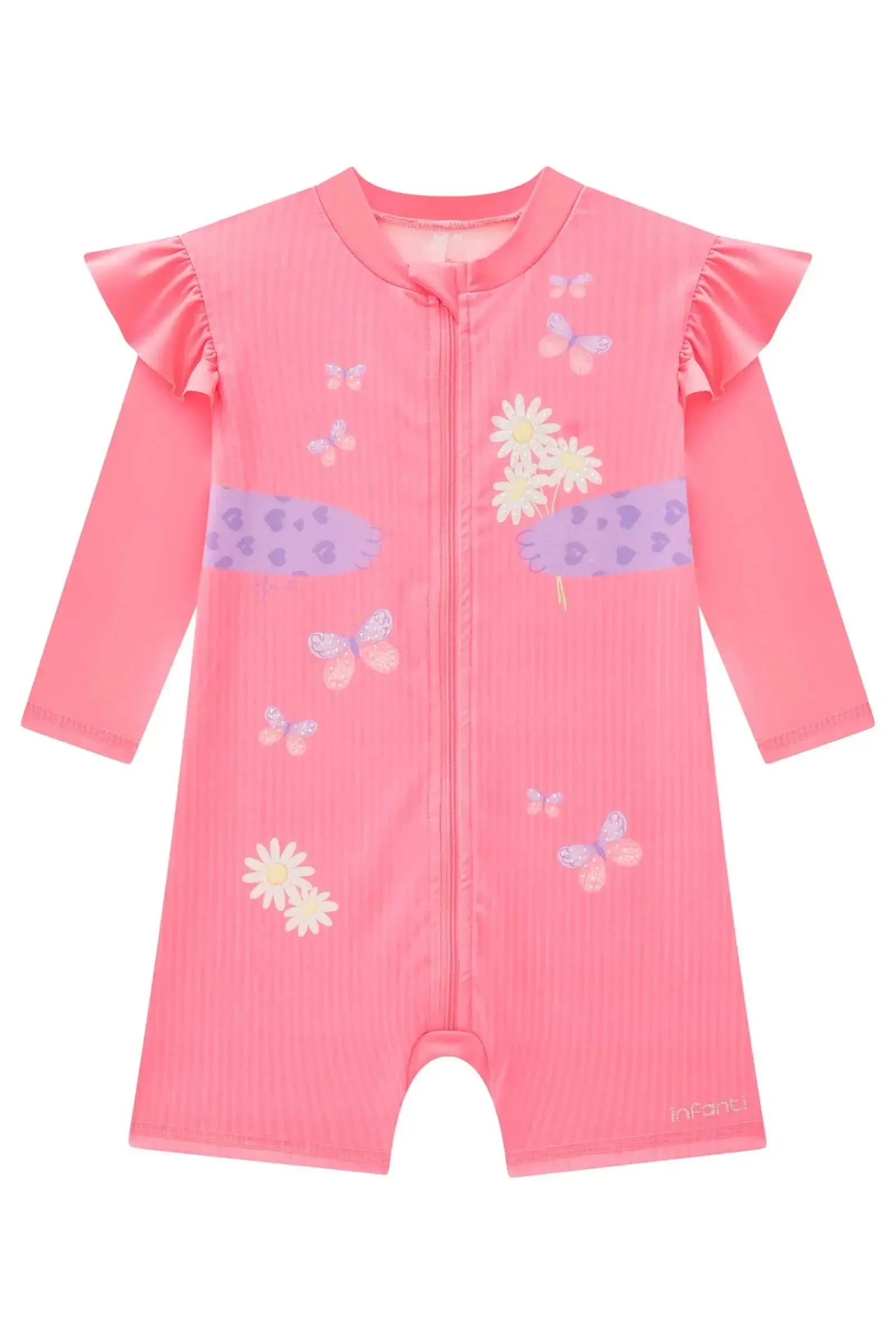 Macacão em Malha UV com Proteção UV 50+ 88616 Infanti Bebê Menina