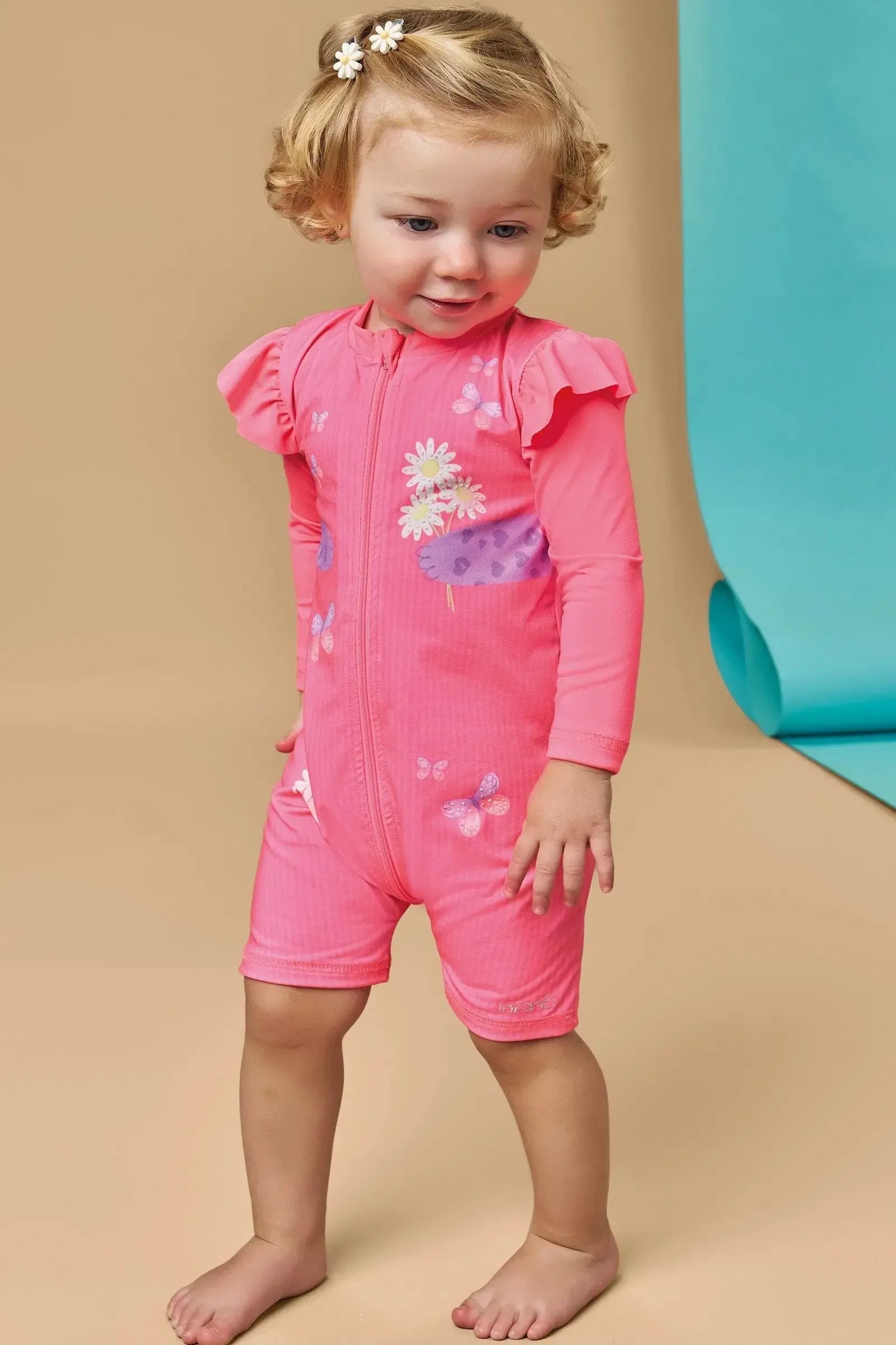 Macacão em Malha UV com Proteção UV 50+ 88616 Infanti Bebê Menina