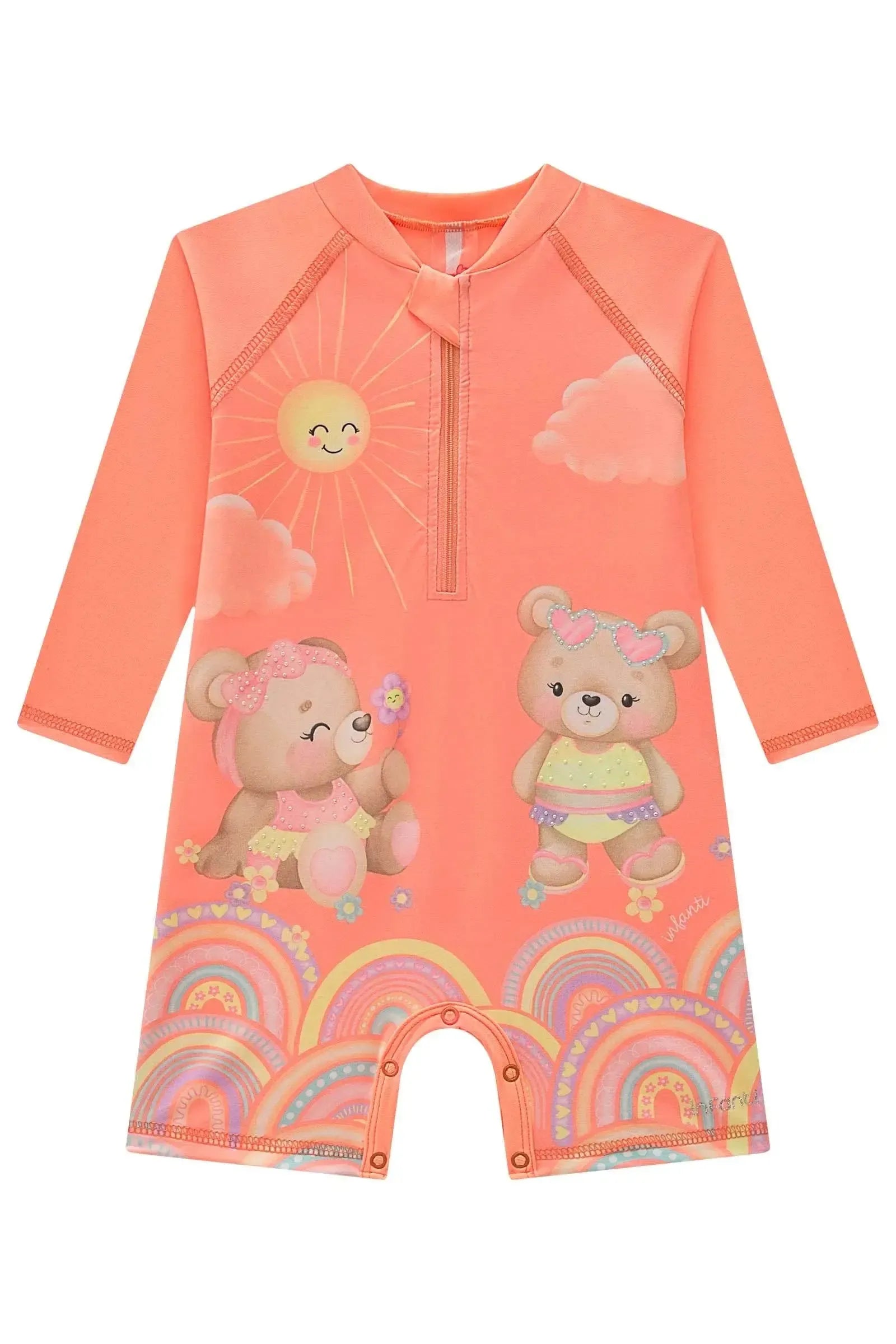 Macacão em Malha UV Dry com Proteção UV 50+ 93213 Infanti Bebê Menina