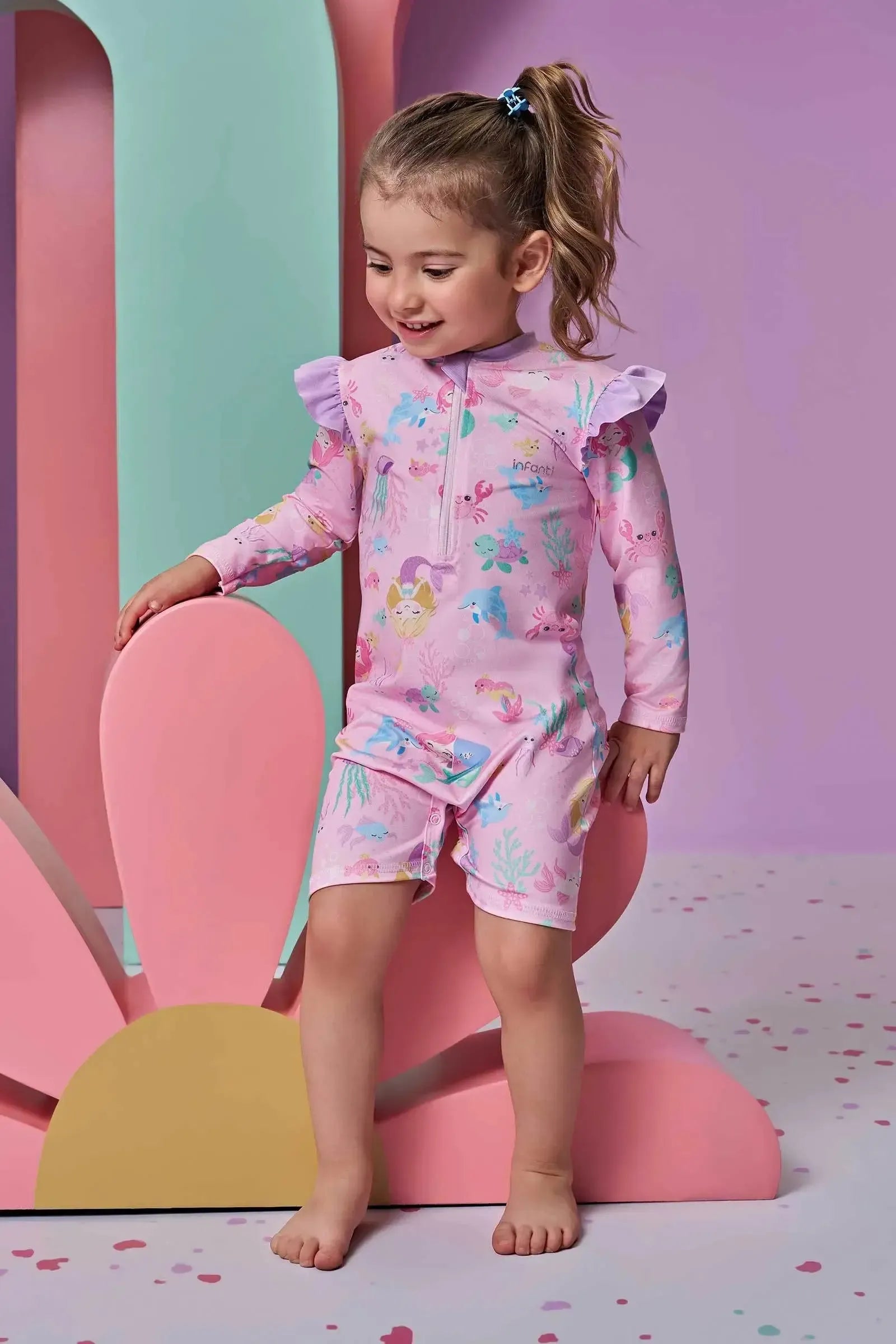 Macacão em Malha UV Dry com Proteção UV 50+ 95665 Infanti Bebê Menina