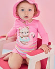Maiô com Chapéu em Malha Uv Dry com Proteção Uv 50+ 84809 Infanti Bebê Menina