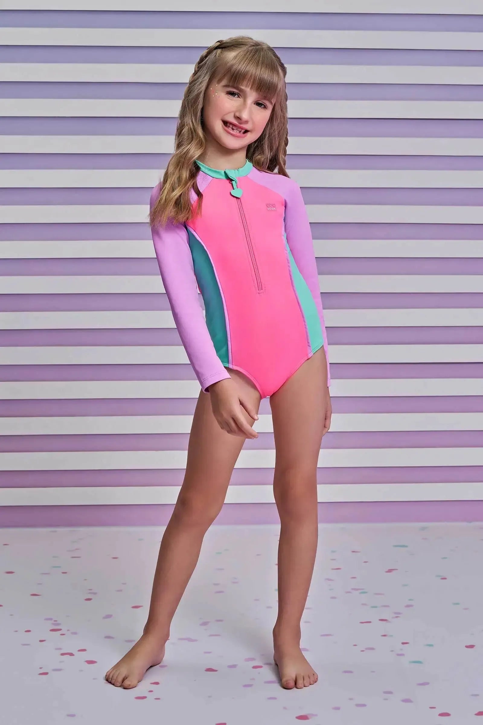 Maiô em Malha Poliamida com Proteção UV 50+ 95921 Infanti Infantil Menina