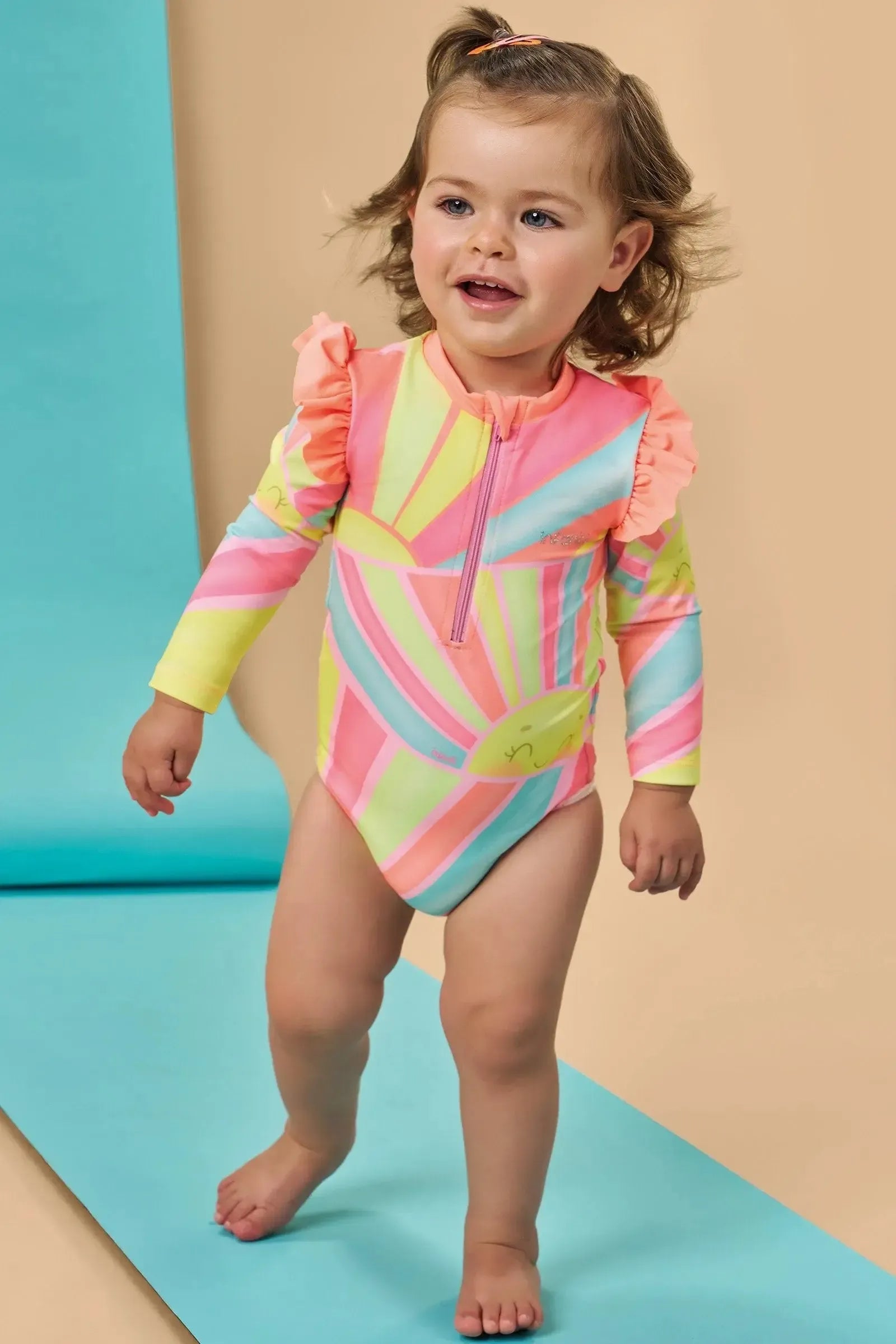 Maiô em Malha UV com Proteção UV 50+ 88610 Infanti Bebê Menina