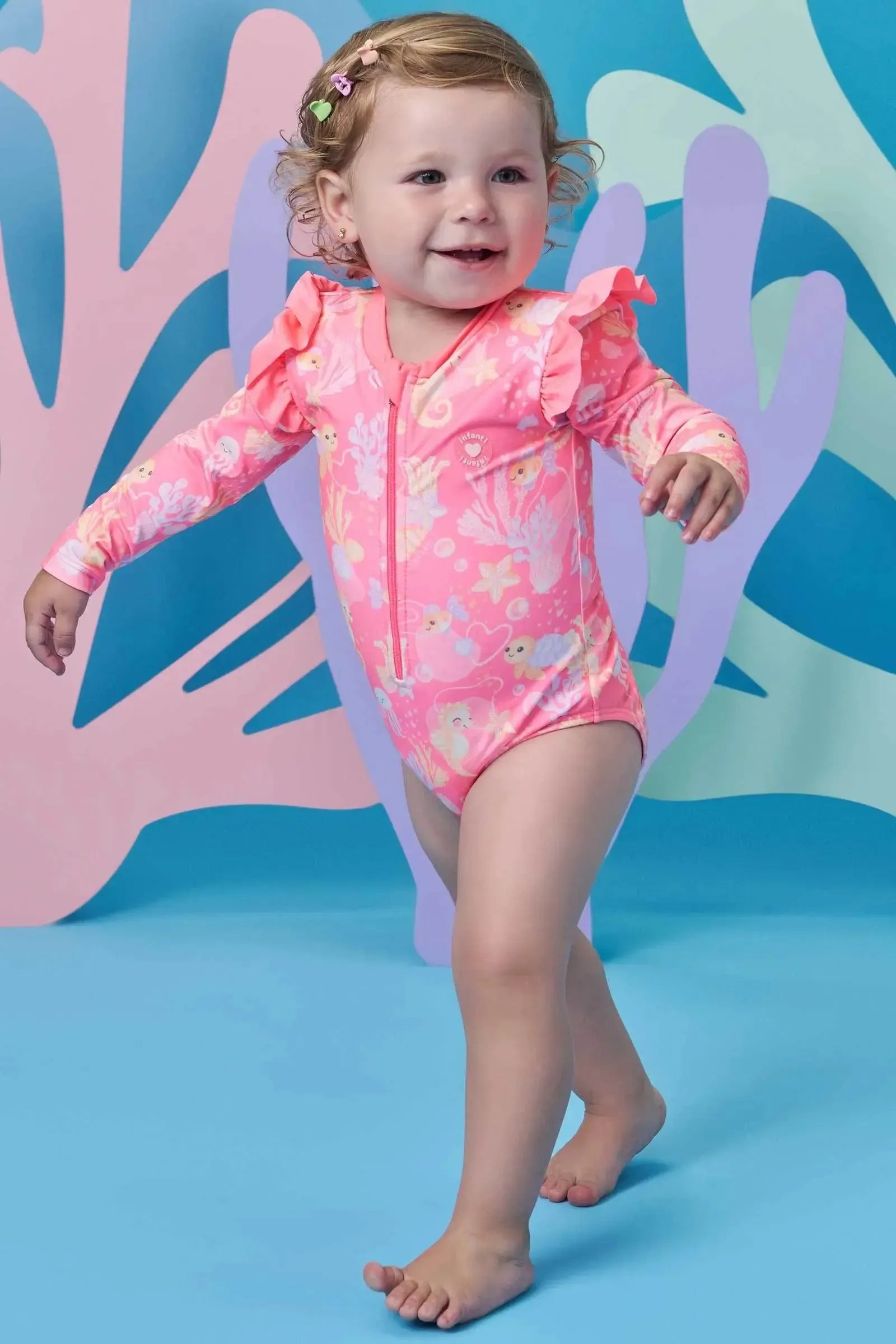 Maiô em Malha UV Dry com Proteção 50+ 98409 Infanti Infantil Menina