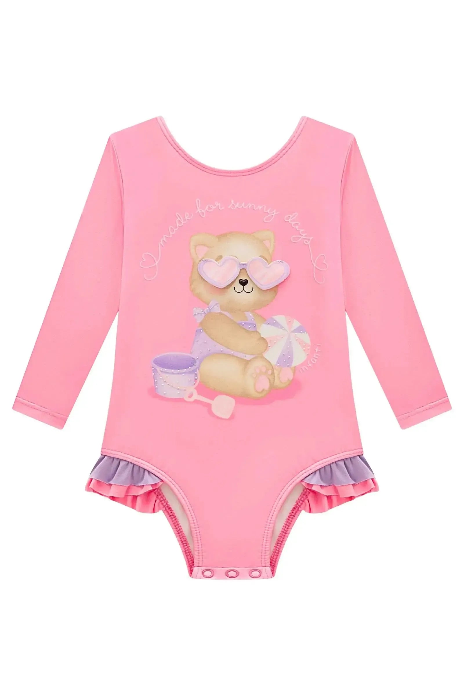 Maiô em Malha UV Dry com Proteção UV 50+ 95587 Infanti Bebê Menina