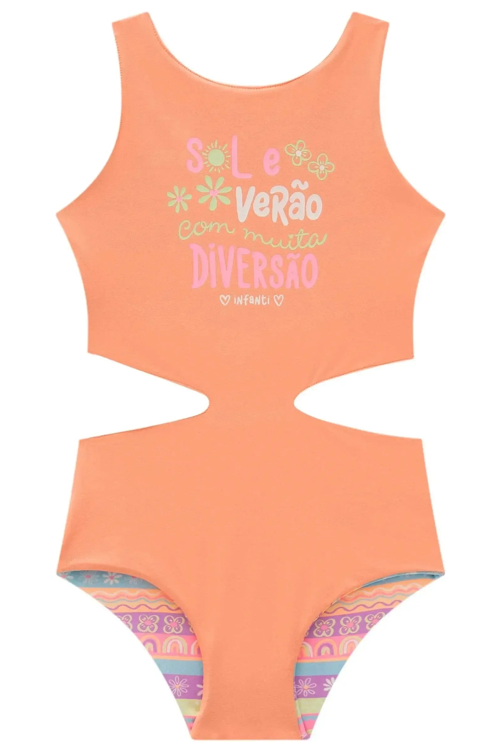 Maiô Reversível em Malha UV Dry com Proteção UV 50+ 95925 Infanti Infantil Menina