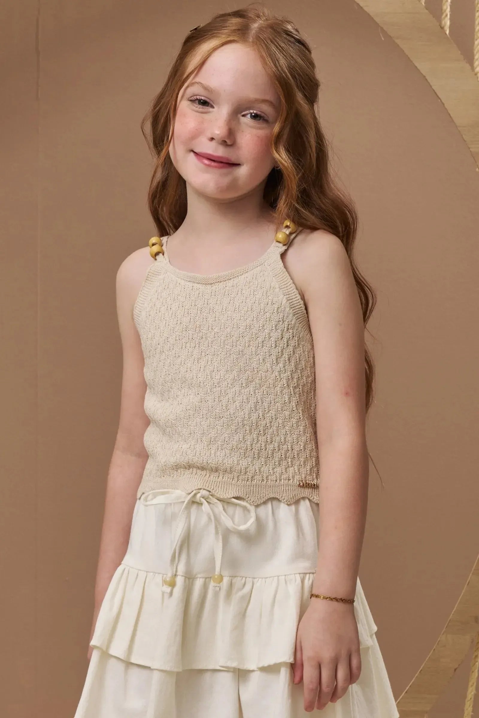 Regata em Tricot 100% Algodão 94789 Infanti Infantil Menina