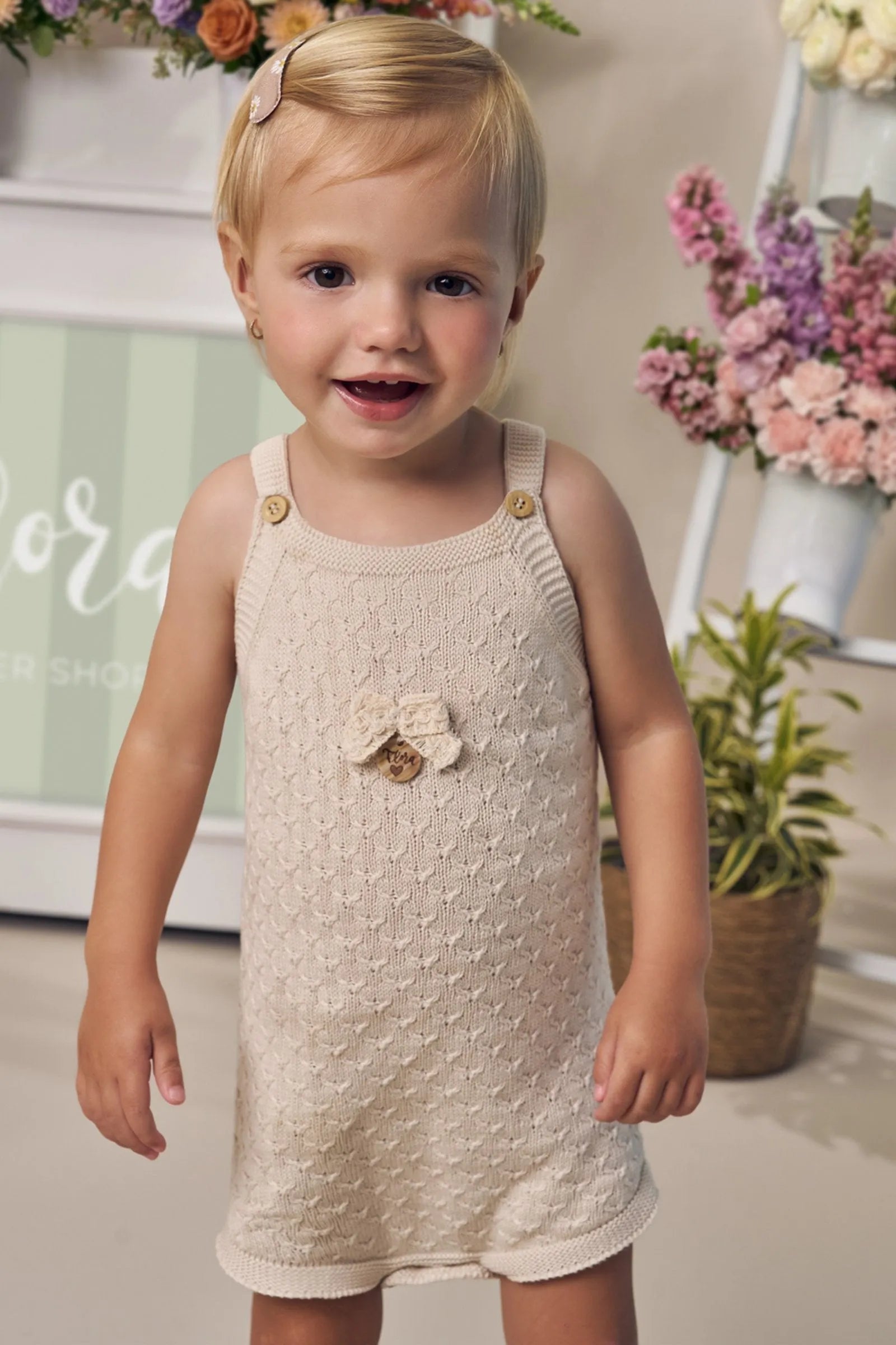 Romper em Tricot 100% Algodão 97550 Infanti Bebê Menina