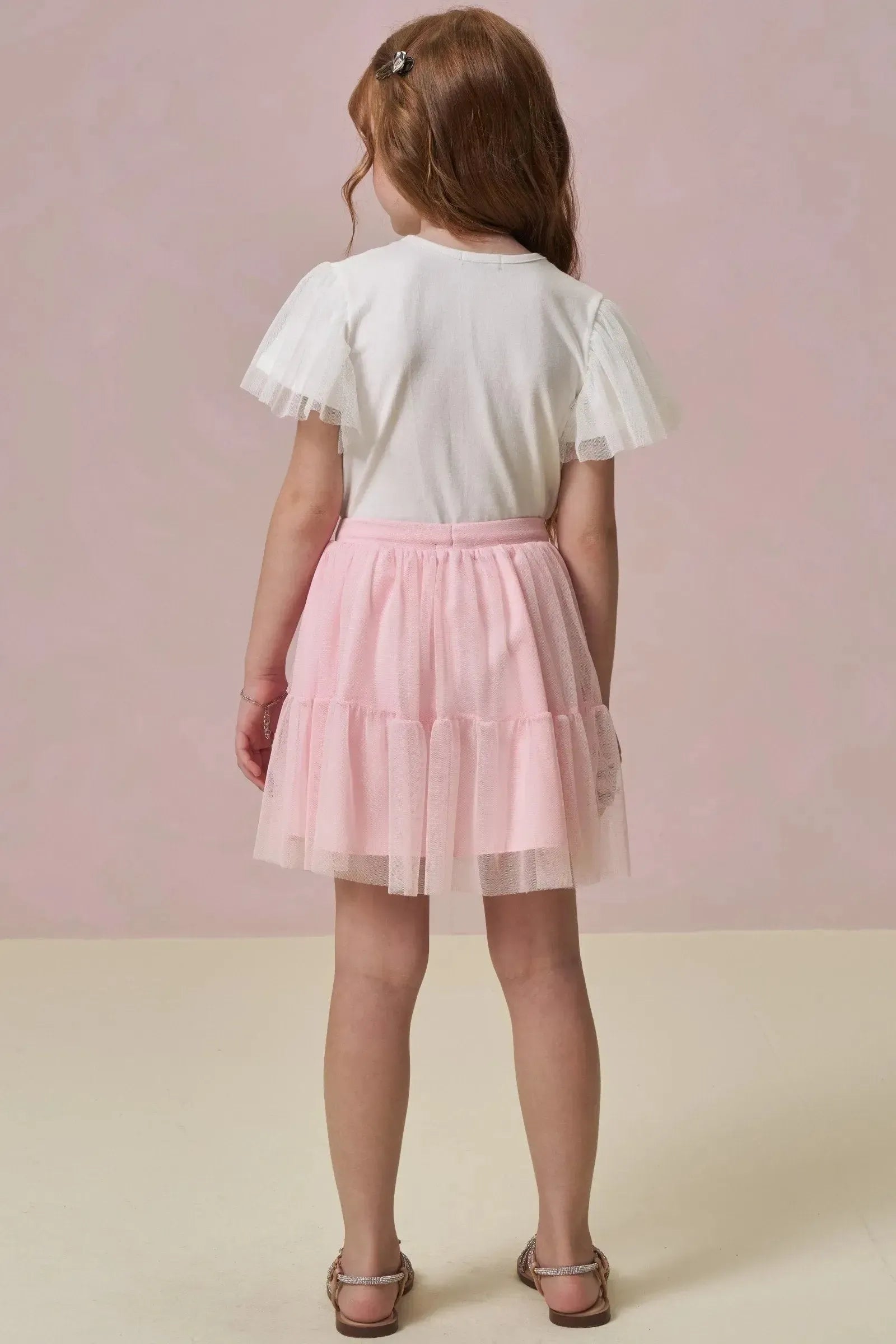 Saia em Tule com Elastano. Com Shorts Embutido 89221 Infanti Infantil Menina