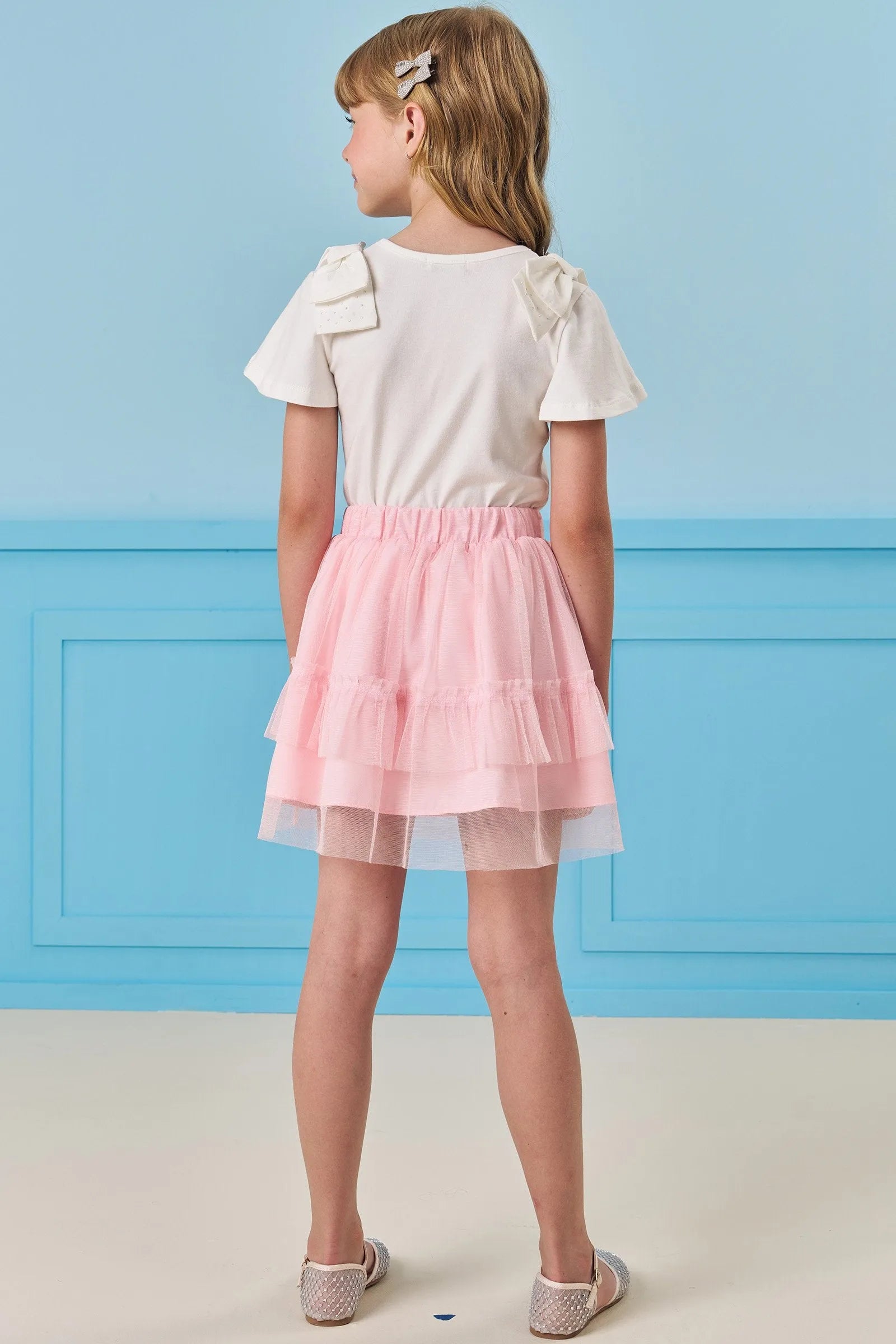 Saia em Tule. Com Shorts Embutido 83690 Infanti Infantil Menina
