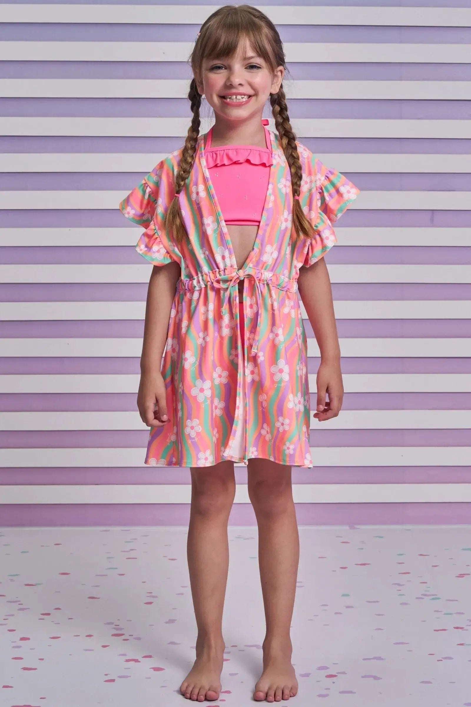 Saída de Praia em Malha UV Dry com Proteção UV 50+ 95301 Infanti Infantil Menina