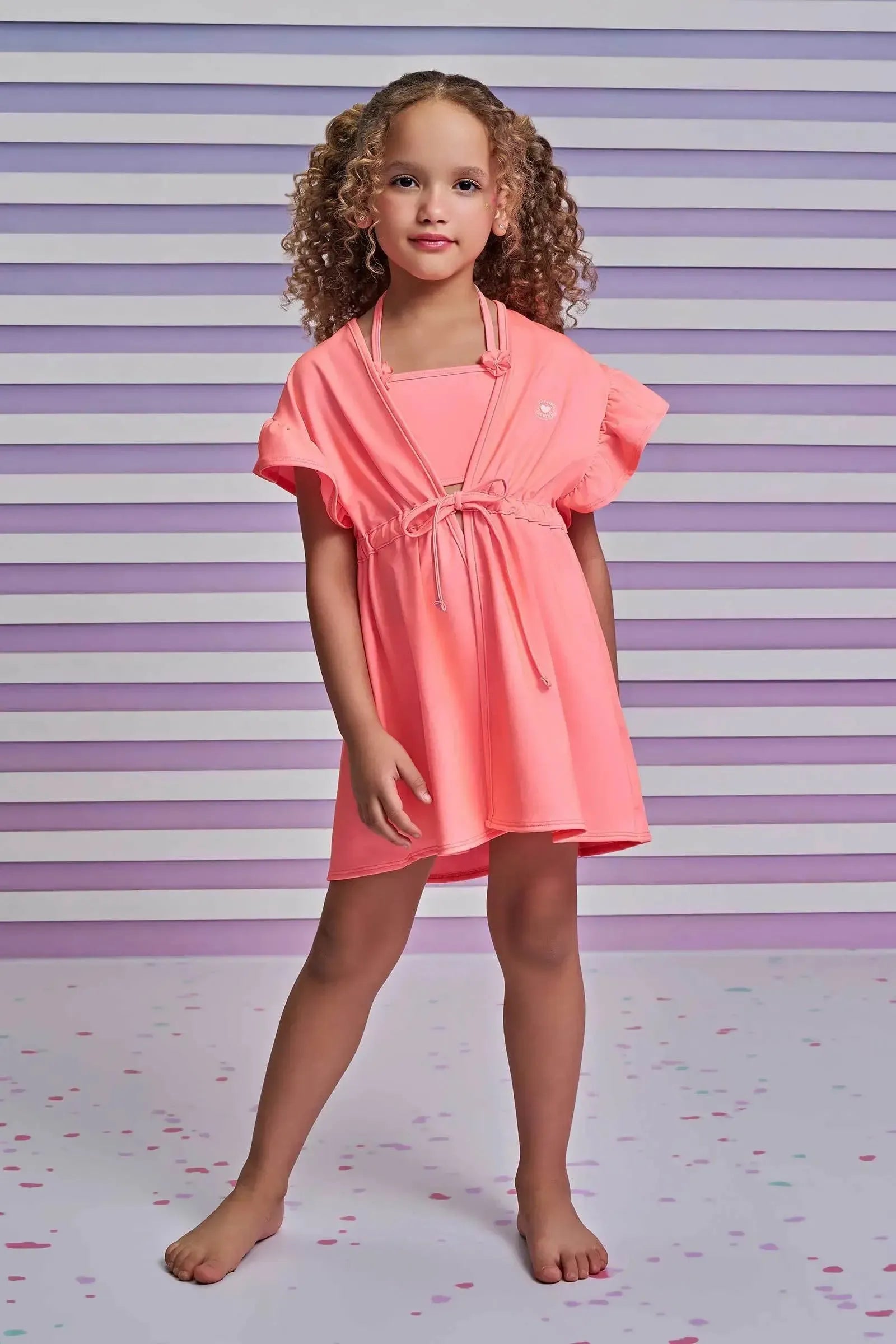 Saída de Praia em Malha UV Dry com Proteção UV 50+ 95301 Infanti Infantil Menina