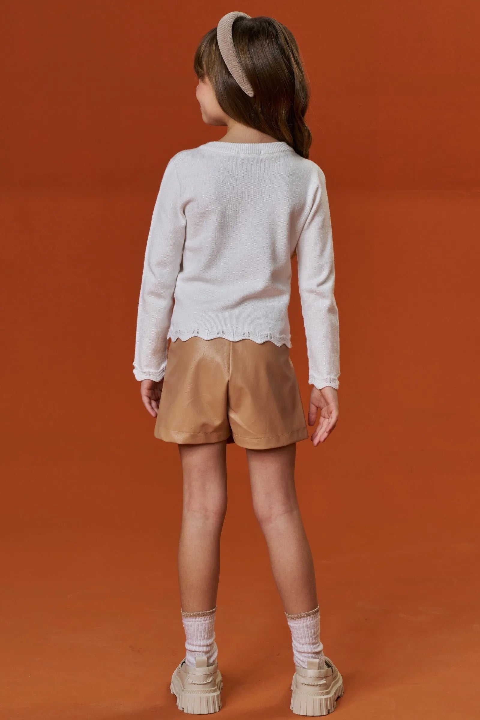 Short Saia em Couro Sintético 90559 Infanti Infantil Menina