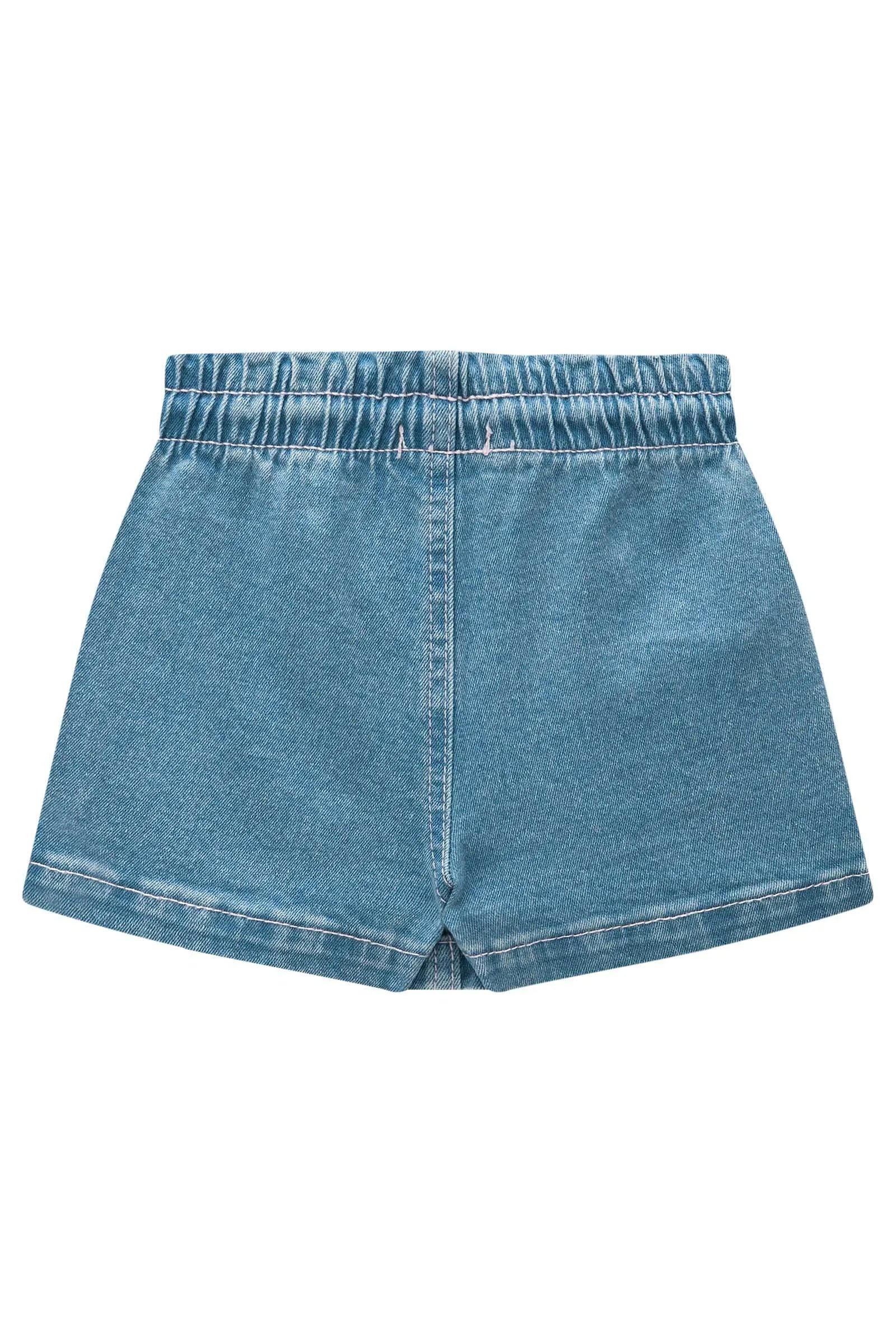 Short Saia em Jeans com Elastano 83663 Infanti Bebê Menina
