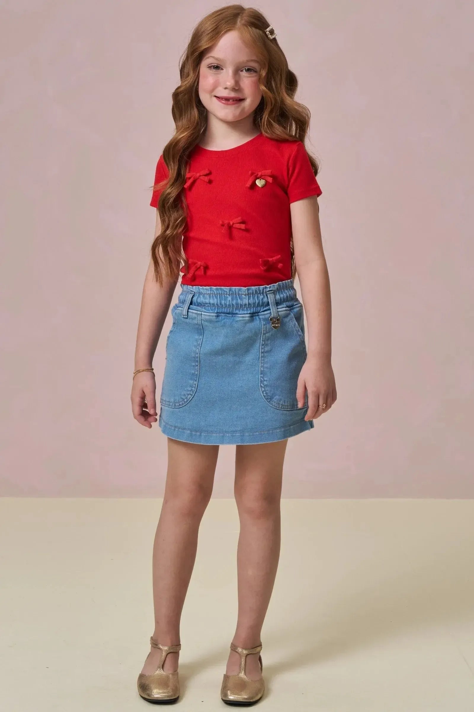 Short Saia em Jeans com Elastano 94639 Infanti Infantil Menina