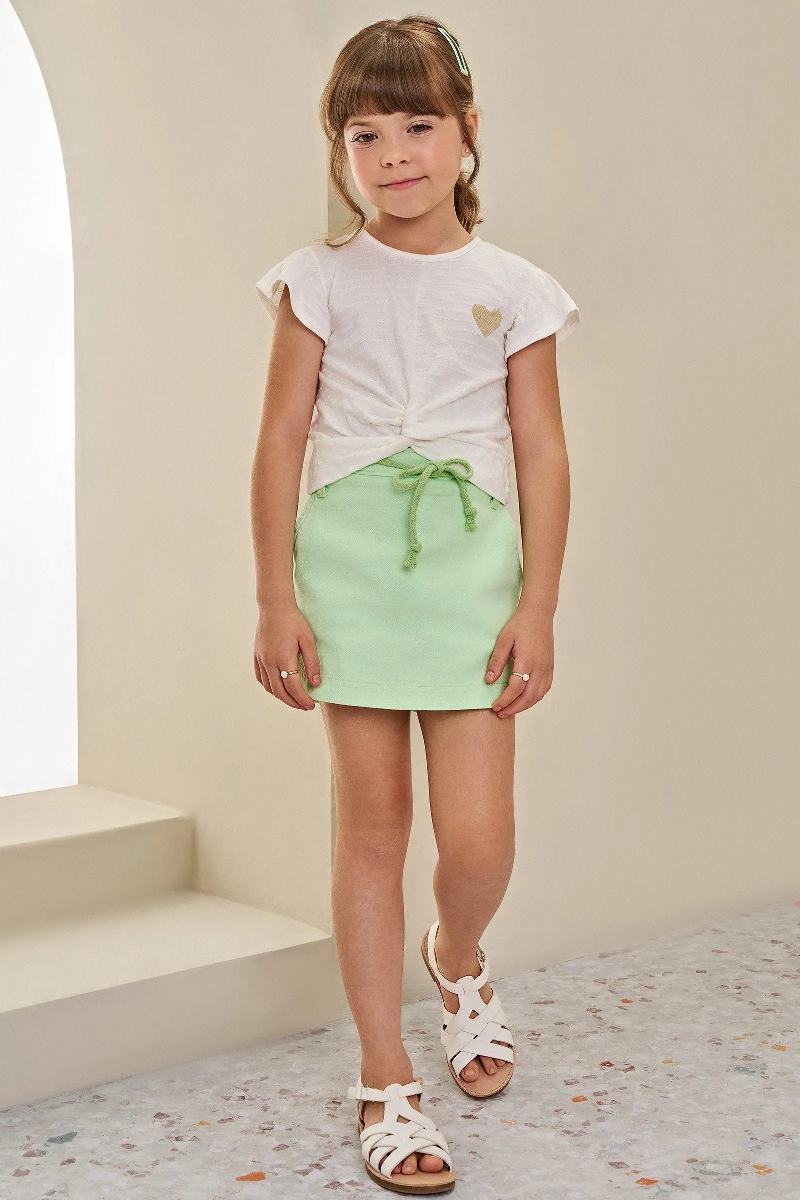 Short Saia em Sarja com Elastano 84609 Infanti Infantil Menina