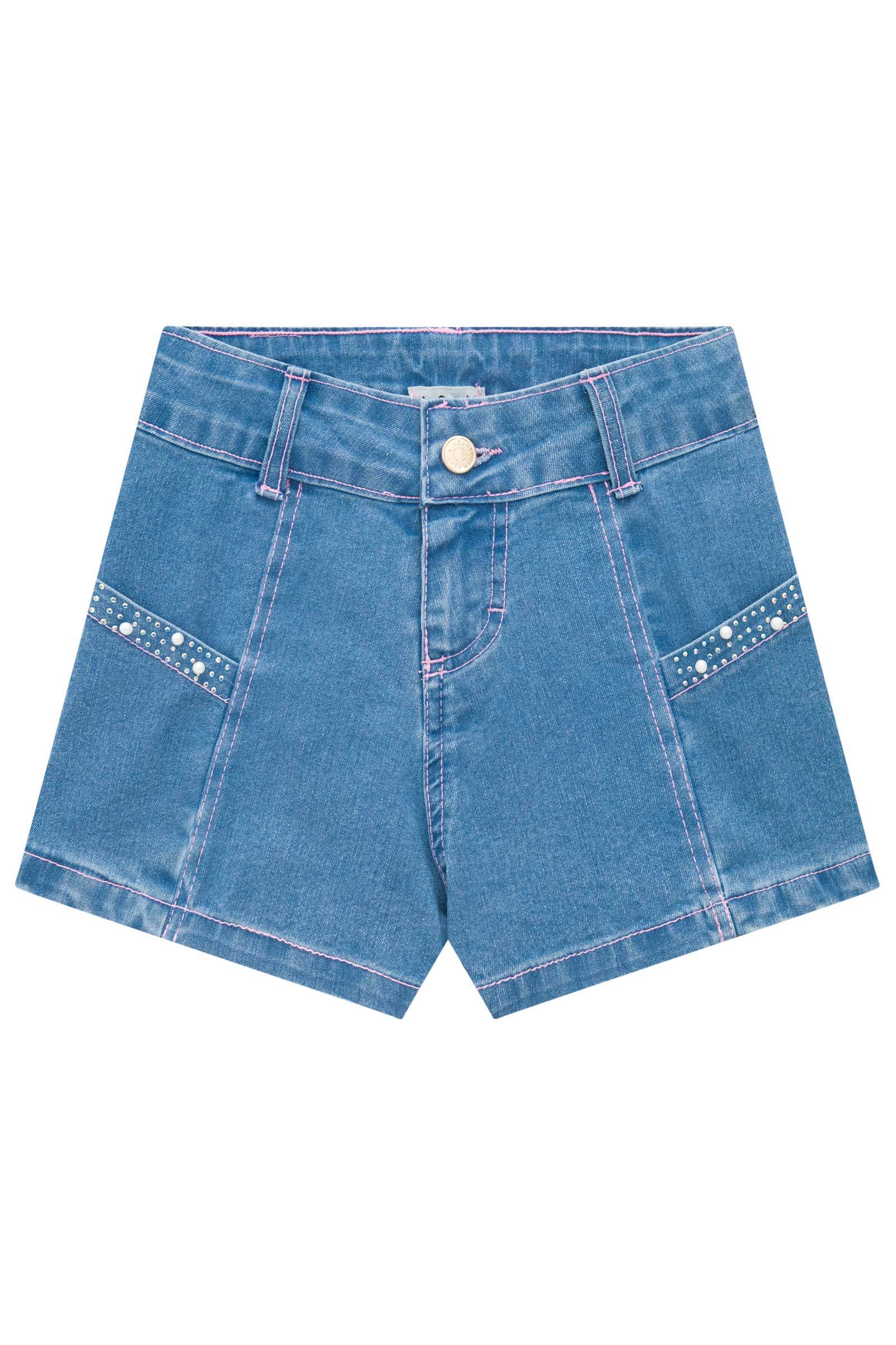 Shorts em Jeans Bellini com Elastano 74786 Infanti