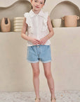 Shorts em Jeans com Elastano 84606 Infanti Infantil Menina