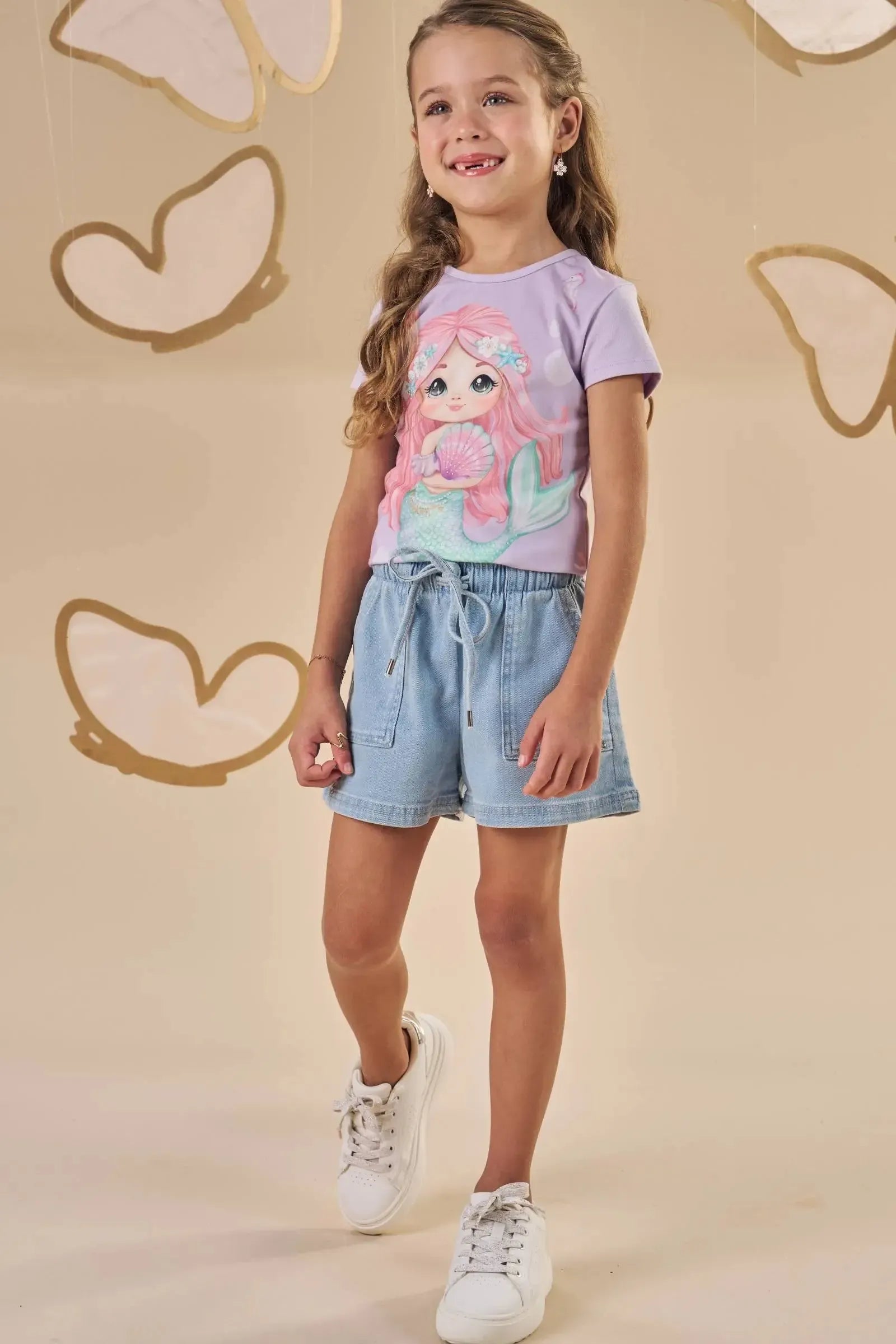 Shorts em Jeans com Elastano 88117 Infanti Infantil Menina