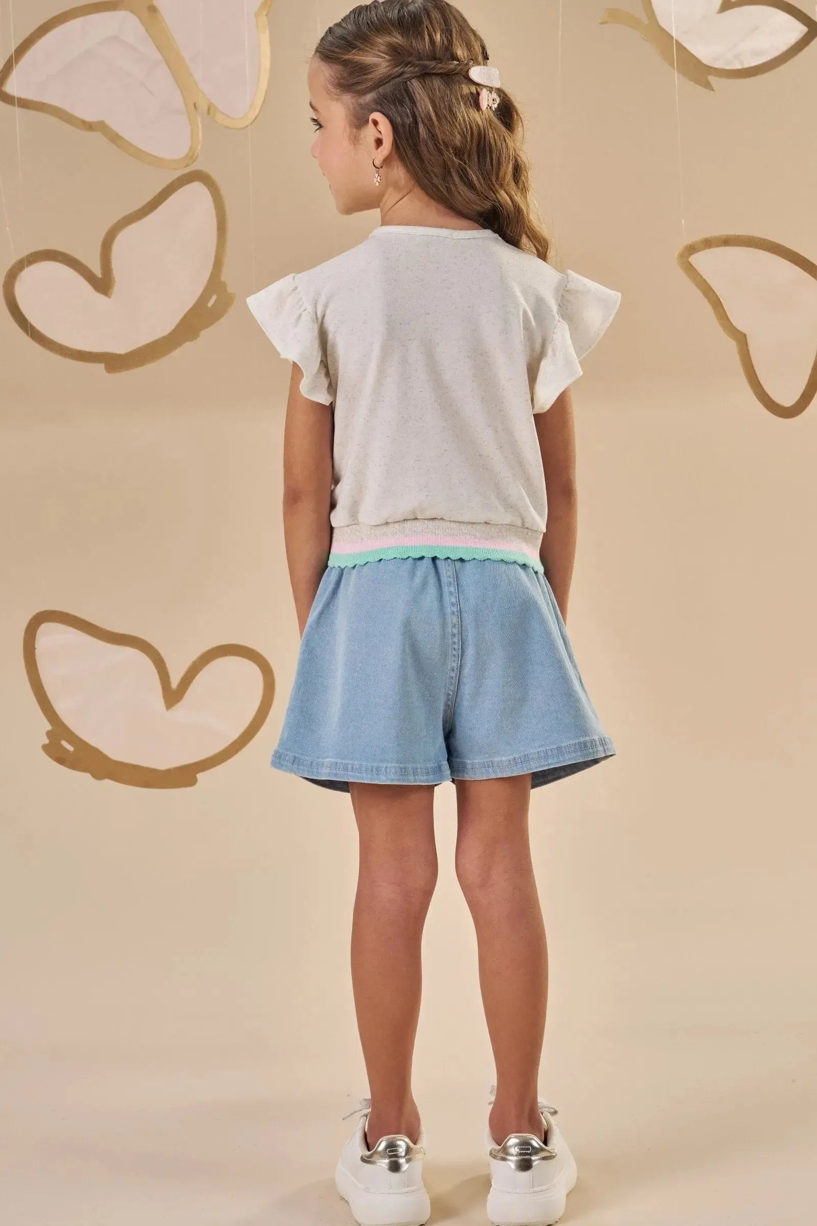 Shorts em Jeans com Elastano 88117 Infanti Infantil Menina