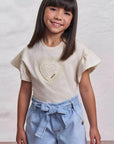 Shorts em Jeans com Elastano 98350 Infanti Infantil Menina
