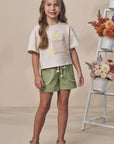 Shorts em Linho com Elastano 98123 Infanti Infantil Menina