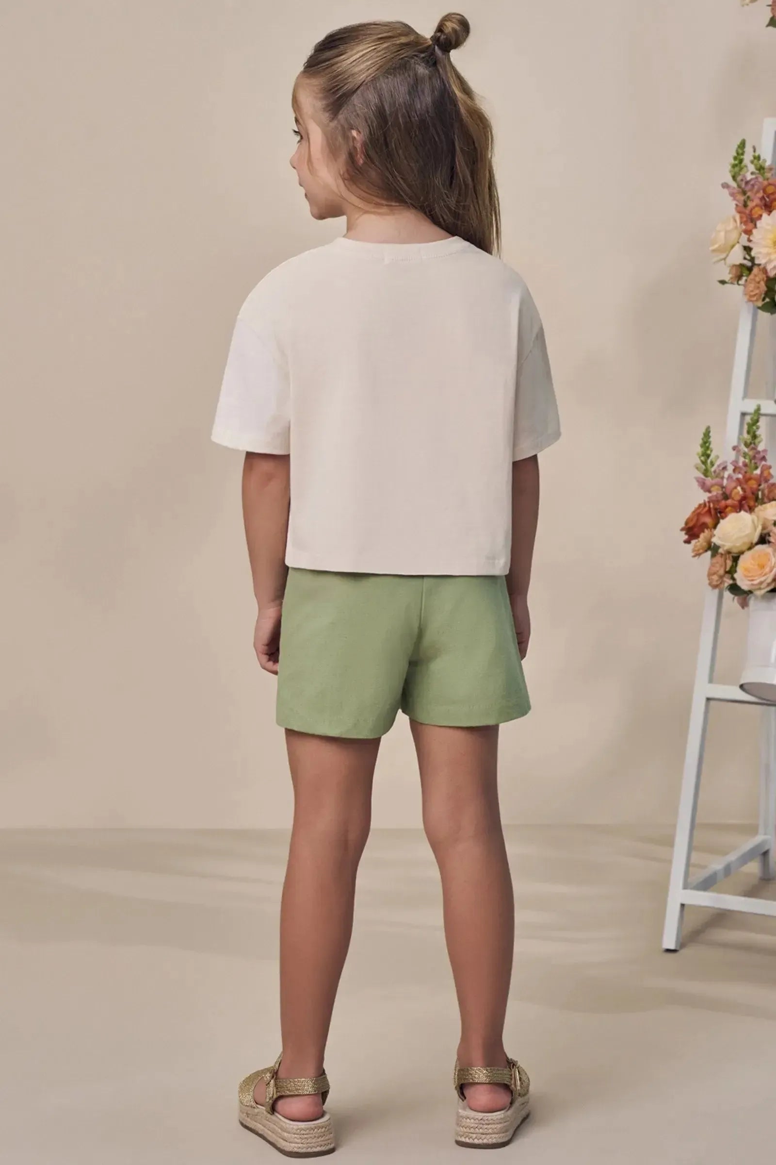 Shorts em Linho com Elastano 98123 Infanti Infantil Menina
