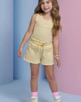 Shorts em Moletom sem Pelúcia 94374 Infanti Infantil Menina