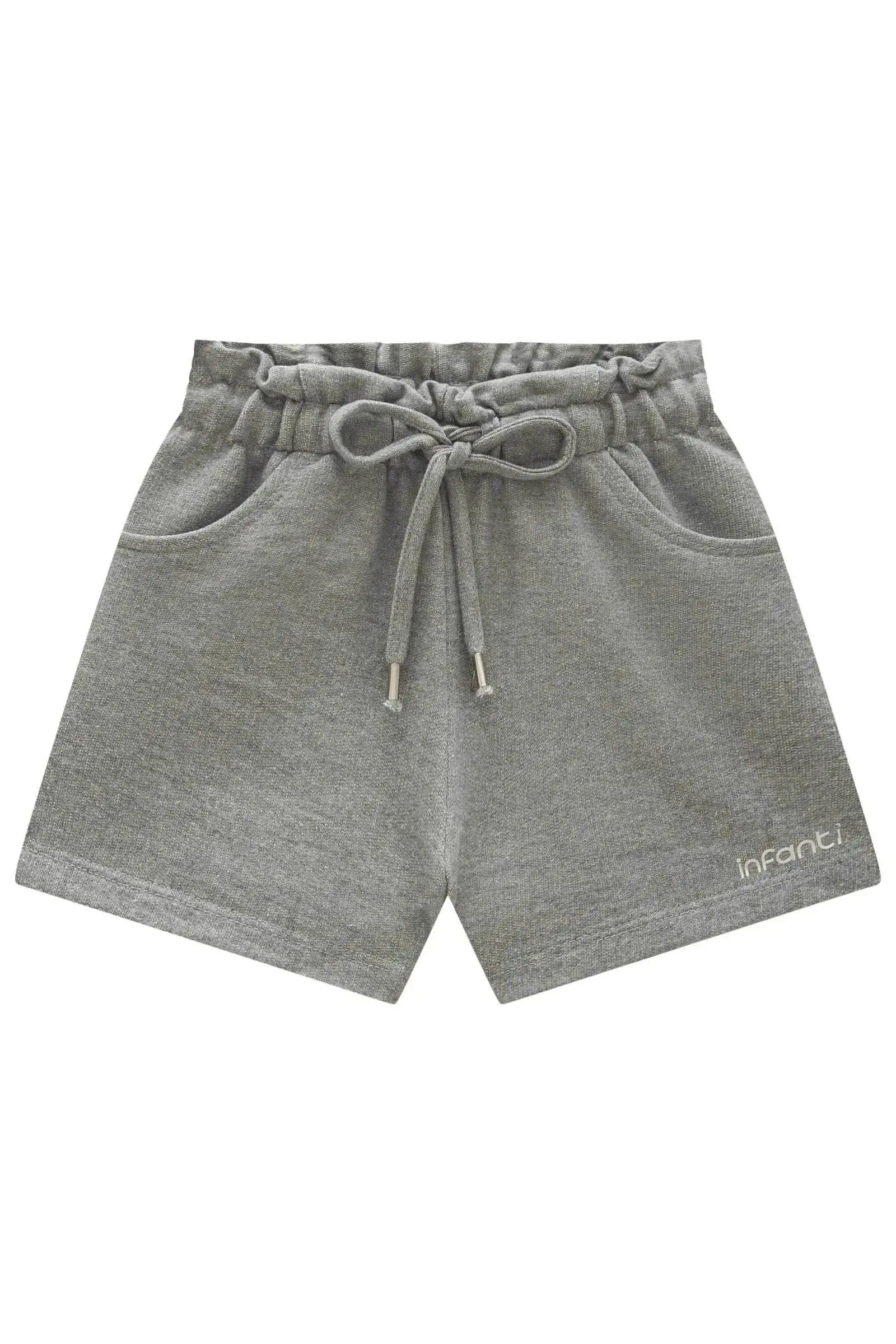 Shorts em Moletom sem Pelúcia 94374 Infanti Infantil Menina